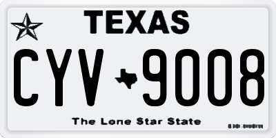 TX license plate CYV9008