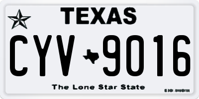TX license plate CYV9016