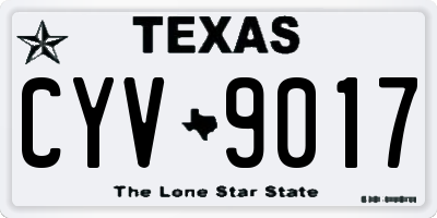 TX license plate CYV9017