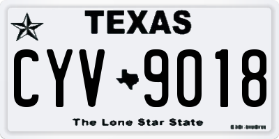 TX license plate CYV9018