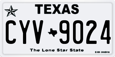 TX license plate CYV9024