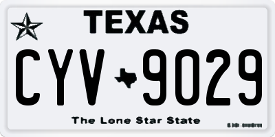 TX license plate CYV9029