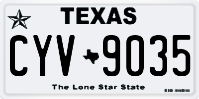TX license plate CYV9035