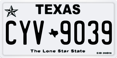 TX license plate CYV9039