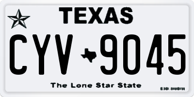 TX license plate CYV9045