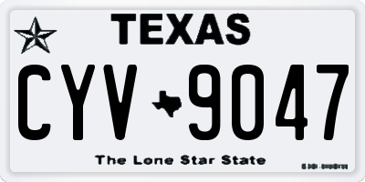 TX license plate CYV9047
