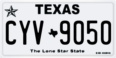 TX license plate CYV9050