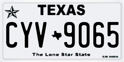 TX license plate CYV9065