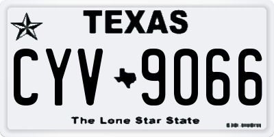 TX license plate CYV9066