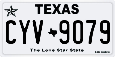 TX license plate CYV9079