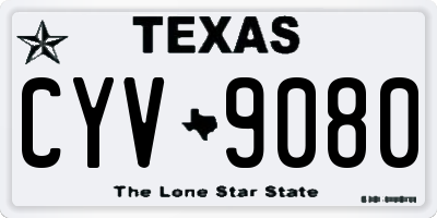 TX license plate CYV9080