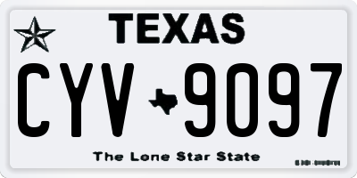 TX license plate CYV9097