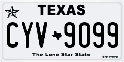 TX license plate CYV9099