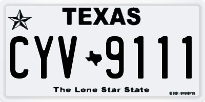 TX license plate CYV9111