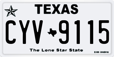 TX license plate CYV9115