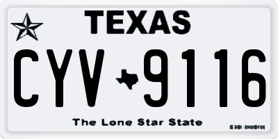 TX license plate CYV9116
