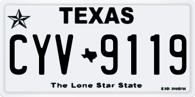 TX license plate CYV9119