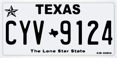 TX license plate CYV9124