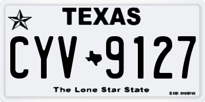 TX license plate CYV9127