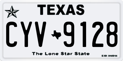 TX license plate CYV9128