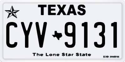 TX license plate CYV9131