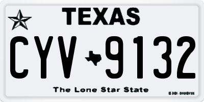 TX license plate CYV9132