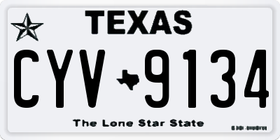 TX license plate CYV9134