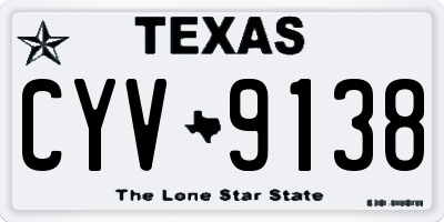 TX license plate CYV9138
