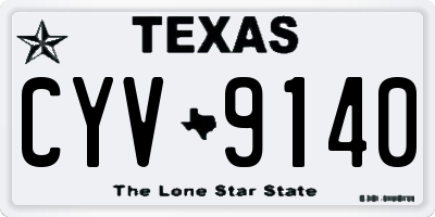 TX license plate CYV9140