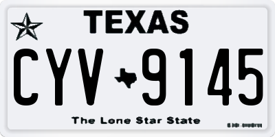 TX license plate CYV9145