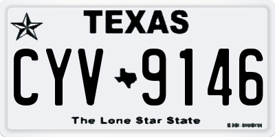TX license plate CYV9146