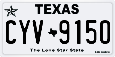 TX license plate CYV9150