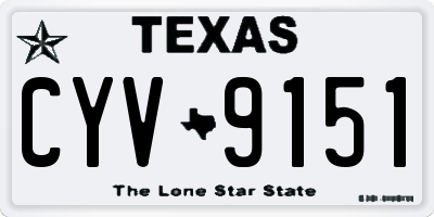 TX license plate CYV9151