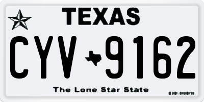 TX license plate CYV9162