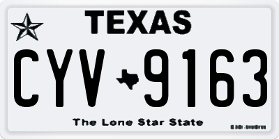 TX license plate CYV9163