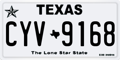 TX license plate CYV9168