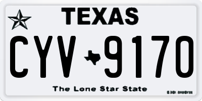 TX license plate CYV9170