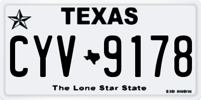 TX license plate CYV9178