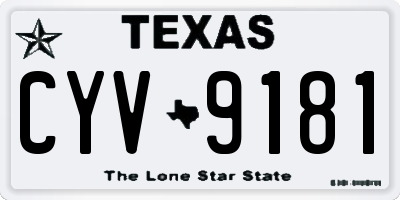 TX license plate CYV9181