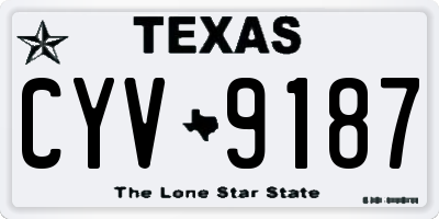 TX license plate CYV9187