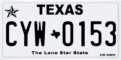 TX license plate CYW0153