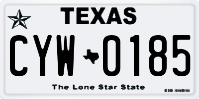 TX license plate CYW0185