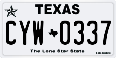TX license plate CYW0337
