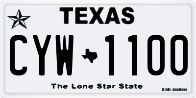 TX license plate CYW1100