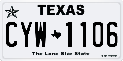 TX license plate CYW1106