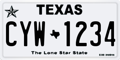 TX license plate CYW1234