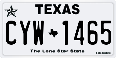 TX license plate CYW1465