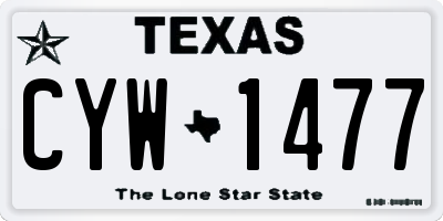 TX license plate CYW1477