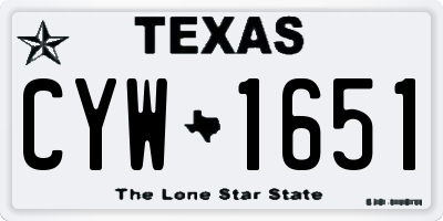 TX license plate CYW1651