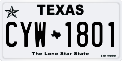 TX license plate CYW1801